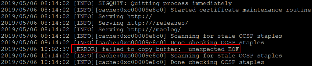 [ERROR] failed to copy buffer - Help - Caddy Community