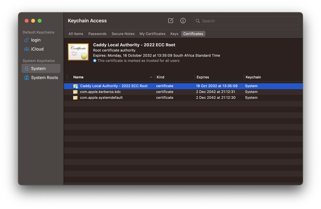 How to add certificates to keychain Help Caddy Community