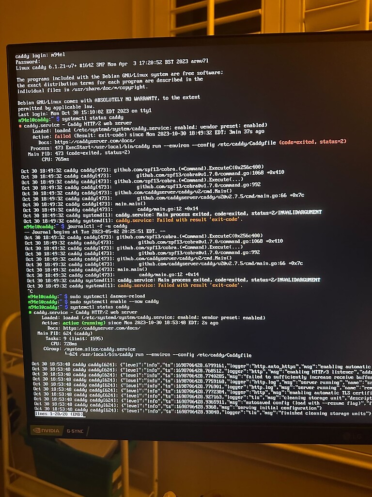 Caddy service fails when not logged in - Help - Caddy Community