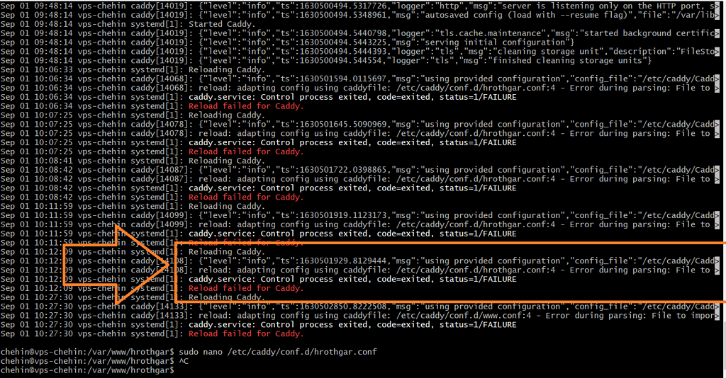 Reload failed for Caddy - Help - Caddy Community